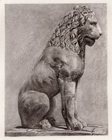 Greek Lion 1880 Engraving