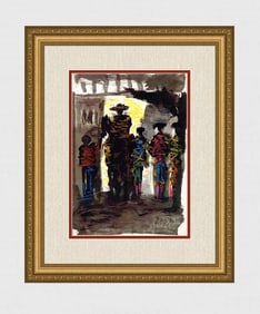 Pablo Picasso 1961 Color Lithograph "Bullfighters & Picador" FRAMED
