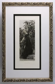 Lawrence Alma Tadema 1878 etching Sunflowers signed