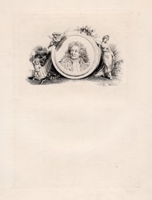 1800s LIMITED Jean-Honore FRAGONARD Etching JEAN DE LA FONTAINE Framed
