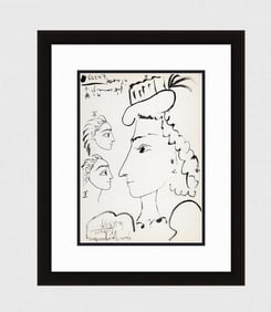 PABLO PICASSO 1961 Vintage Lithograph The Jacqueline Study FRAMED