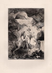 LIMITED 1800s Jean-Honore FRAGONARD Etching The River God Framed