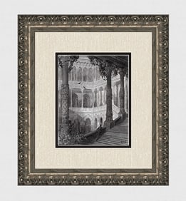 1800s Gustave Dore Woodcut ATLANTE'S PALACE OF ILLUSions Signed Framed