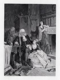 1800s ROBERT HERDMAN Engraving The Udaller's Home SIGNED FRAMED