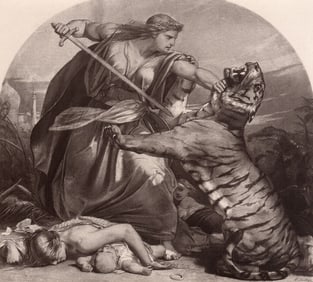 1870 Edward Armitage Vengence Antique Autotype Print