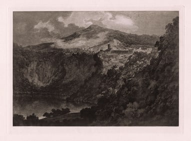 John Robert Cozens The Castle of Gandolfo, Lake Albano 1888 print