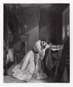 Charles Landseer Clarissa Harlowe in the Prison Room of the Sheriff’s Office 1850 engraving