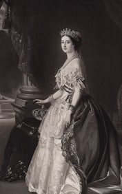 WINTERHALTER 1800s Antique Print The Empress Eugene Gallery Framed