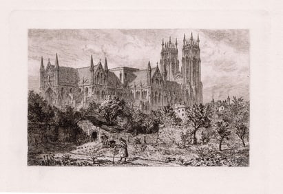 Alfred Dawson Beverley Minster 1892 etching