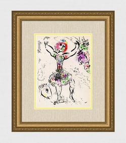 1960 Marc Chagall Lithograph Woman Juggler M.290 Circus Framed