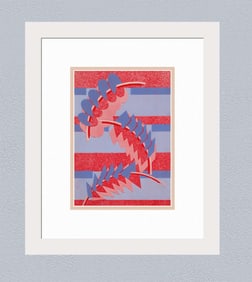 1930 Seguy Color Pochoir Prismes Framed