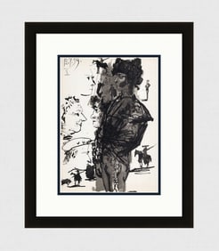 PABLO PICASSO 1961 Vintage Lithograph El Estudio del Torero FRAMED