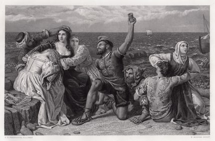 Frederick Richard Pickersgill 1869 engraving Pirates of the Mediterranean Playing at Dice for