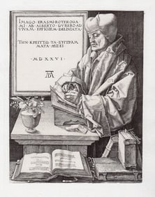 Albrecht Durer Erasmus 1882 Engraving Signed