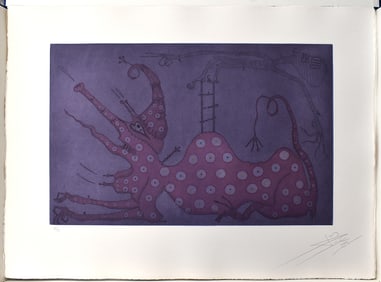 Joan Ponc 1975 Etching Esfinx Acrobatica Signed Numbered