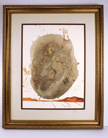 Dali Original Biblia Sacra Man Created in his Image Lithograph Framed