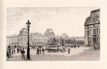 A.P. Martial (Adolphe Theodore Martial Potemont) (1827-1883) The Louvre 1883 etching