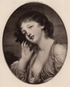 Jean Baptiste GREUZE Antique Print The Listening Girl FRAMED