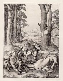 Lucas van Leyden Mohammed and the Monk Sergius 1800's engraving