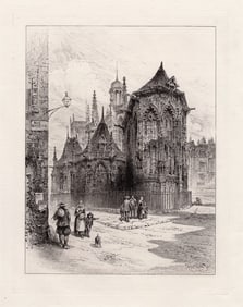 Herbert Railton The Church of St. Jacques, Dieppe 1886 etching