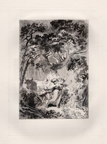 1800s LIMITED Jean-Honore FRAGONARD Etching La clochette FRAMED