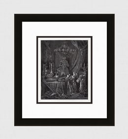 Gustave Dore Blue Beard III 1880 Wood Engraving Signed