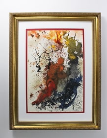 Dali Burning Bush 1967 Original Biblia Sacra Lithograph Framed