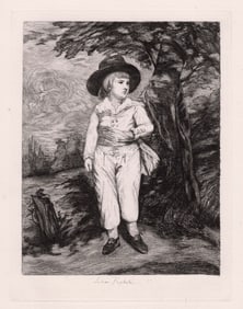 Sir Joshua Reynolds Viscount Althorp as a Boy etching signed