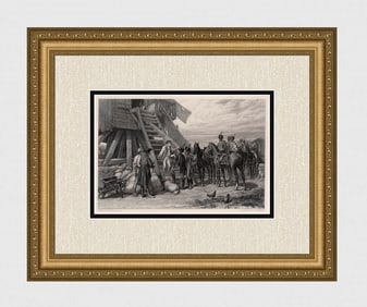 Andrew Carrick Gow 1800s Engraving "Requisitioned" SIGNED Framed