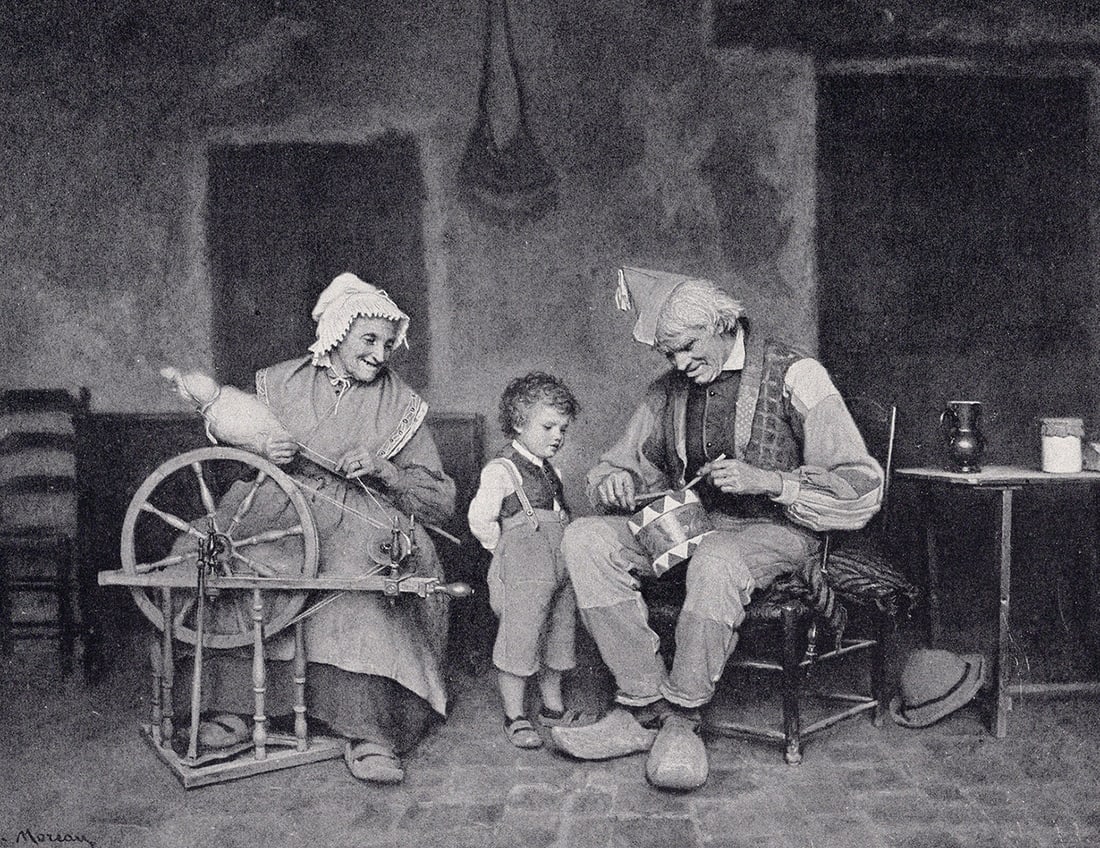 Charles Moreau 1800s Antique Print The Grandchild's Drum SIGNED Framed: Charles Moreau (French, 1830-1891). The Grandchild's Drum. Antique print after the original. Year: c. 1890. Image Size 7 7/8 x 9 7/8 inches. Framed dimensions approximately 17 x 19 inches. This piece
