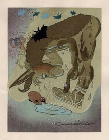 1946 Andre DIDIER LTD Color Lithograph Transformation of Lucius FRAMED SIGNED