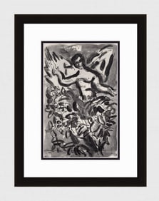 1960 MARC CHAGALL Antique Religious Print CHERUBIN Framed