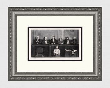 1800s Franz Meerts Antique Engraving "The Churchwardens" Framed Signed