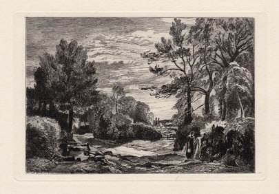 John Constable Landscape 1875 etching