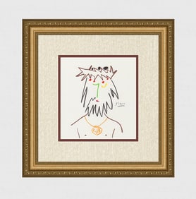 PABLO PICASSO 1968 Color Lithograph "The Master Poet"  Signed Framed