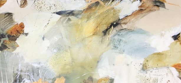 Natasha Barnes Original Painting 60 x 30 Neutral Wood