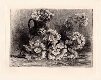 Charles Oliver Murray Apple Blossoms 1883 etching