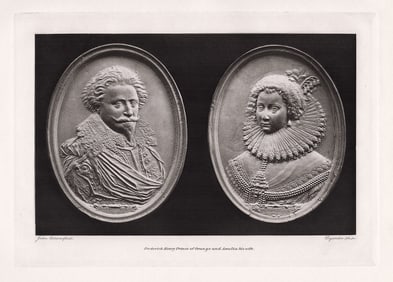 John Osborn Medallions of the Prince and Princess of Orange 1893 Print