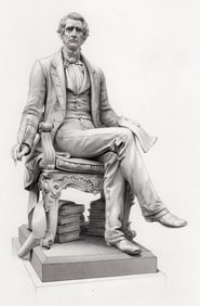 RANDOLPH ROGERS 1800s Antique Engraving Historic W.H Seward Framed