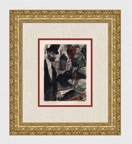 1938 DEGAS Limited Etching Ludovic Halevy finds Madame Cardinal Framed