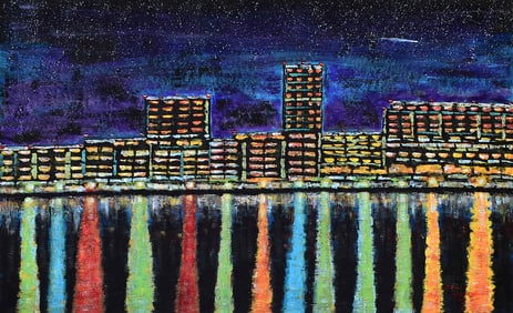 Monumental Arthur Kinslow Original Painting Shooting Star 38 x 58 inches