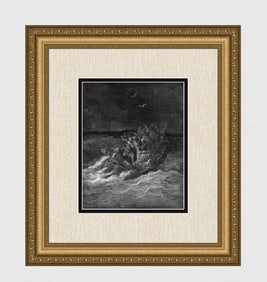 Gustave Dore Christ and the Tempest c. 1880 Wood Engraving