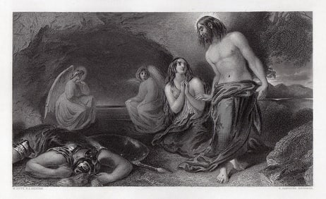 1853 William Etty The Sepulchre Engraving signed
