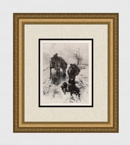 Frederick Hall 1800s Etching "Adversity in Life" FRAMED Signed