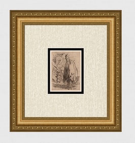 1800s REMBRANDT B184A Beggar Tall Hat Long Cloak DURAND