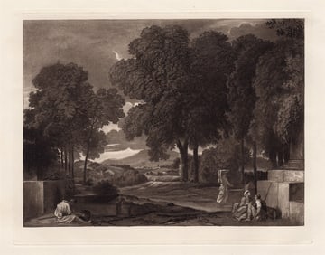 Nicolas Poussin 1886 etching Phocion signed