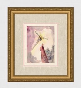 1960 Salvador Dali Christ Authentic Woodcut Signed Framed