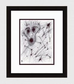 Patrick Mcdowell Original Hand Signed Ink Drawing Faces XXX Framed COA