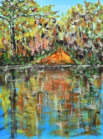 Arthur Kinslow Orginal Painting Hidden Path 30 x 40 Inches