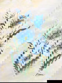 Kierra Maillette Original Painting Aquamarine Orchids 30 x 40 inches